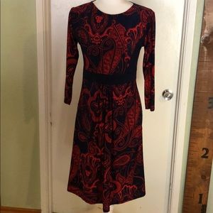 Comfy Red and Navy Dress, size M